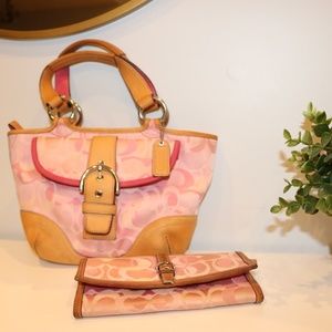 Pink Coach Signature Canvas purse